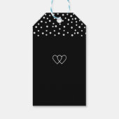 Chic Pearls auf Black Danke Hochzeit Geschenkanhänger (Rückseite)