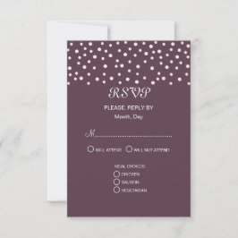 Chic Pearls auf Cassis Wedding RSVP Karte