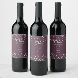 Chic Pearls auf Cassis Wedding Wine Bottle Label Weinetikett