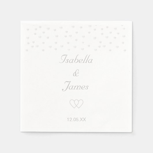 Chic Pearls auf White Wedding Serviette (Vorderseite)