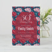 Chic Peonies Accent Birthday Present Einladung (Stehend Vorderseite)