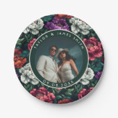 Chic Peonies Teller für Couple's Dusche Party (Vorderseite)