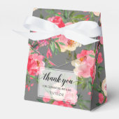 Chic Peony Blume auf Grau Geschenkschachtel (Vorderseite)