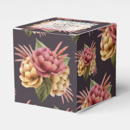 Chic Peony Blume auf Lila Brown Gevor Box Geschenkschachtel