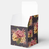 Chic Peony Blume auf Lila Brown Gevor Box Geschenkschachtel (Geöffnet)