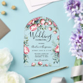 Chic Peony Bouquet bei einer Hochzeit in Wasserfar Acryleinladungen (Insitu (Hochzeit))