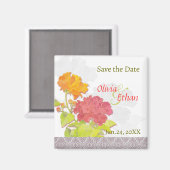 Chic Peony Wedding Save the Date Magnet (Vorderseite/Rückseite)