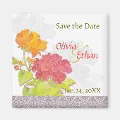 Chic Peony Wedding Save the Date Magnet (Vorne)