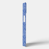 Chic Periwinkle Blue Floral Diamond Muster Case-Mate iPhone Hülle (Rückseite / Rechts)