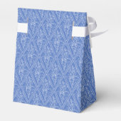 Chic Periwinkle Blue Floral Diamond Muster Geschenkschachtel (Rückseite)