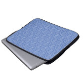Chic Periwinkle Blue Floral Diamond Muster Laptopschutzhülle (Vorne Knopf)