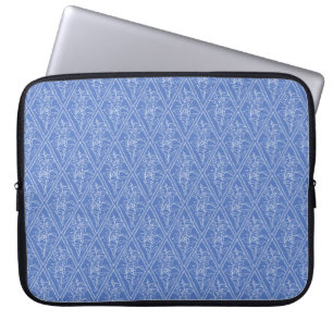 Chic Periwinkle Blue Floral Diamond Muster Laptopschutzhülle