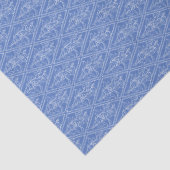 Chic Periwinkle Blue Floral Diamond Muster Seidenpapier (Detail)
