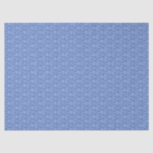 Chic Periwinkle Blue Floral Diamond Muster Seidenpapier (Vorderseite)