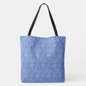 Chic Periwinkle Blue Floral Diamond Muster Tasche (Rückseite)