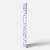 Chic Periwinkle Blue White Floral Diamond Muster Case-Mate iPhone Hülle (Rückseite / Rechts)