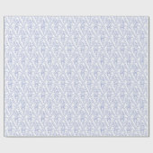 Chic Periwinkle Blue White Floral Diamond Muster Geschenkpapier (Flach)
