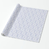 Chic Periwinkle Blue White Floral Diamond Muster Geschenkpapier (Ungerollt)