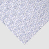 Chic Periwinkle Blue White Floral Diamond Muster Seidenpapier (Detail)