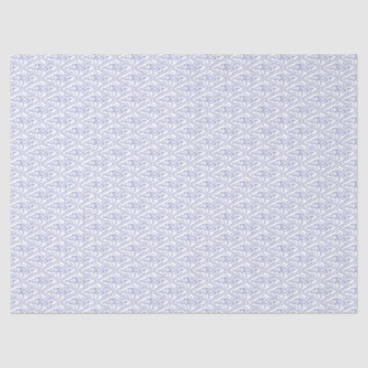 Chic Periwinkle Blue White Floral Diamond Muster Seidenpapier (Vorderseite)