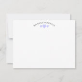 Chic Periwinkle Cracked Hearts Striped Note Card Mitteilungskarte (Vorderseite)