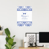 Chic Periwinkle Ribbon Babydusche Begrüßungszeiche Poster (Heimbüro)