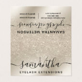 Chic perl Glitzer Elfenbein ombre Eye Aftercare Visitenkarten (Außenseite Aufgefaltet)