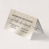 Chic perl Glitzer Elfenbein ombre Eye Aftercare Visitenkarten (Rückseite)