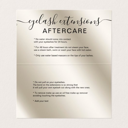 Chic perl Glitzer Elfenbein ombre Eye Aftercare Visitenkarten (Innenseite Aufgefaltet)