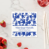 Chic Personalisiert Blue Azure Blumenmuster Serviette (Beispiel)