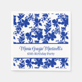 Chic Personalisiert Blue Azure Blumenmuster Serviette (Vorderseite)