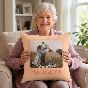 Chic Personalisiert Foto Text Großeltern Geschenk Kissen
