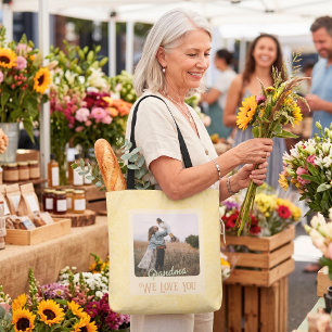 Chic Personalisiert Foto Text Großeltern Geschenk Tasche