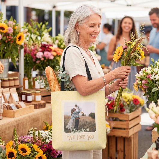 Chic Personalisiert Foto Text Großeltern Geschenk Tasche
