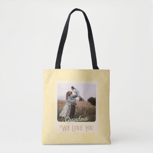 Chic Personalisiert Foto Text Großeltern Geschenk Tasche (Vorderseite)