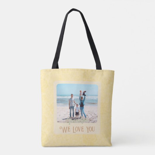 Chic Personalisiert Foto Text Großeltern Geschenk Tasche (Rückseite)