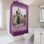 Chic Personalisiert Foto Text Oma Geschenk Rot Duschvorhang (Beispiel)