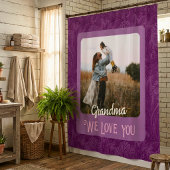 Chic Personalisiert Foto Text Oma Geschenk Rot Duschvorhang