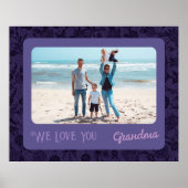 Chic Personalisiert Foto Text Oma Geschenk Violet Poster (Vorne)