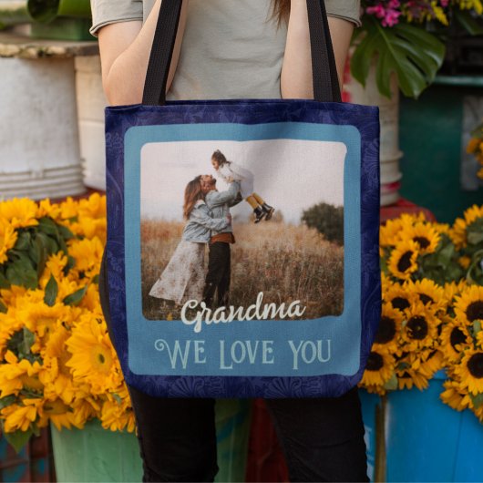 Chic Personalisiert Foto Text Oma Mama Geschenk Tasche