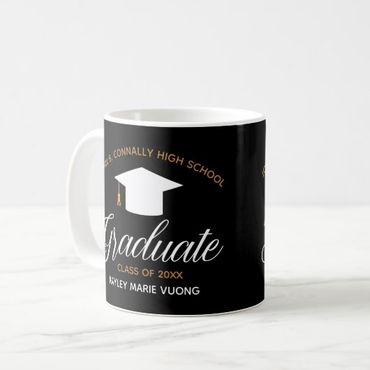 Chic Personalisiert Graduate 2023 Abschluss Black Kaffeetasse (Vorderseite Links)