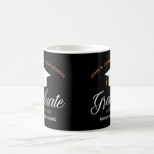 Chic Personalisiert Graduate 2023 Abschluss Black Kaffeetasse (Mittel)