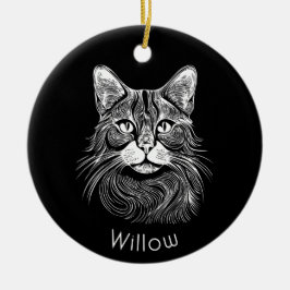 Chic personalisiert Hand gezeichnet schwarz-weiß Keramik Ornament