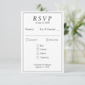 Chic Personalisiert Minimal 1 Foto Newspaper Style RSVP Karte (Stehend Vorderseite)