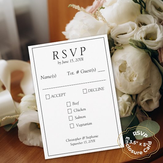 Chic Personalisiert Minimal 1 Foto Newspaper Style RSVP Karte