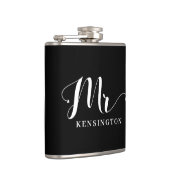 Chic Personalisiert Mr. Newlywed Typografy Flachmann (Rechts)