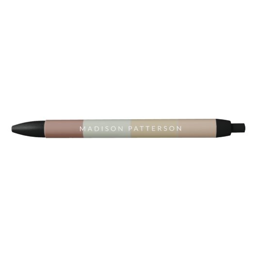 Chic Personalisiert Name Earth Tone Stripes Pen Kugelschreiber (Vorderseite)