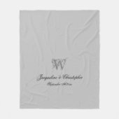 Chic Personalisiert Newlywed Monogram Fleecedecke (Vorderseite)