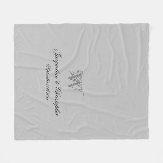 Chic Personalisiert Newlywed Monogram Fleecedecke (Vorderseite (Horizontal))