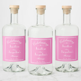 Chic Personalisiert Pink Wedding Liquor Flasche Et Alkoholflaschenetikett